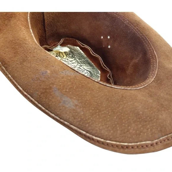 WALK ABOUT Leather Unisex Brown Made in Australia Hat Sz Small Safari Bush Hat - Picture 15 of 16